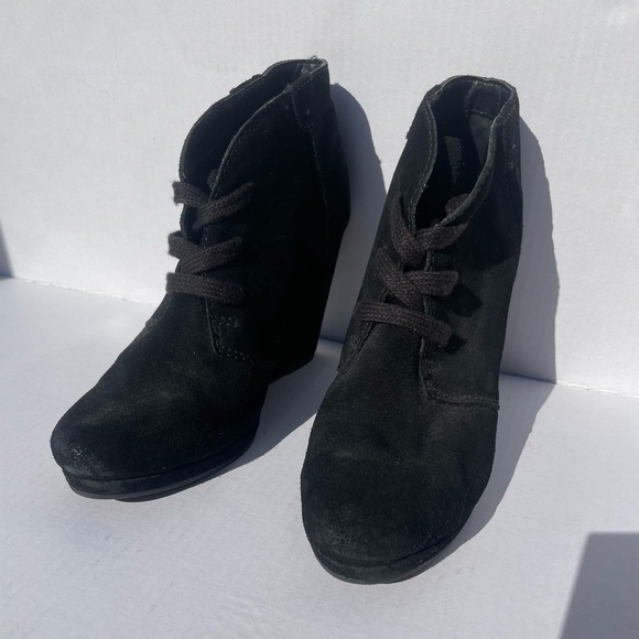 Dolce Vita Black Suede Wedge Booties - Picture 6 of 7
